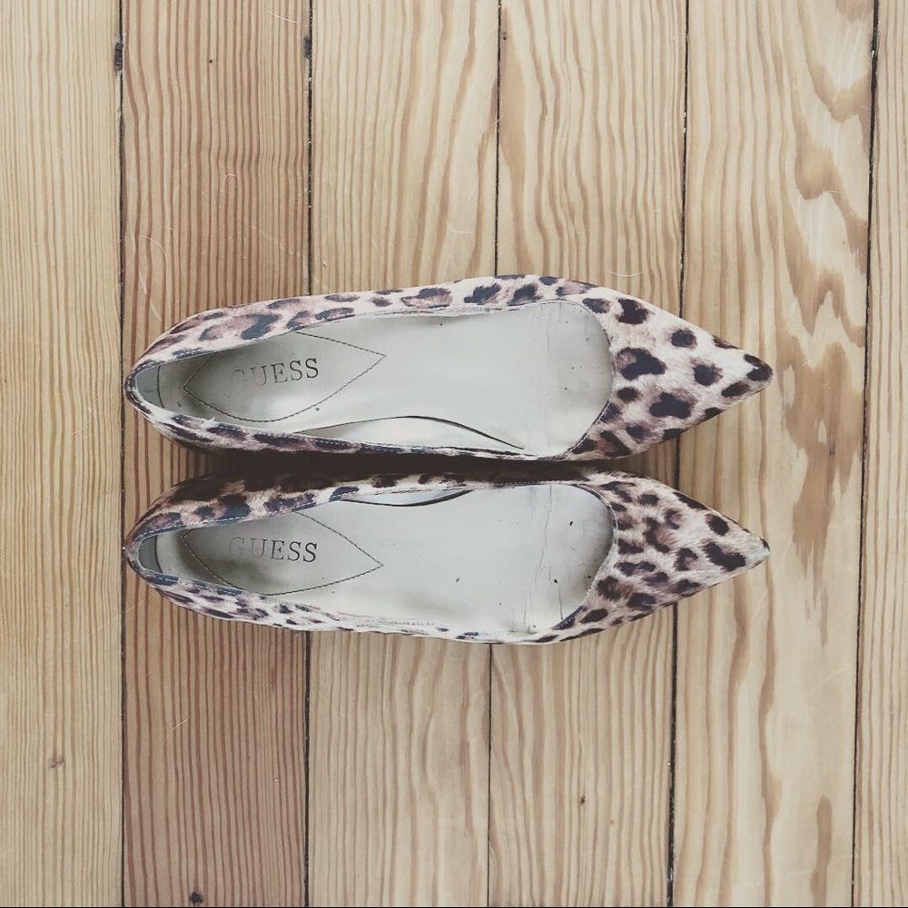 Guess leopard kitten heel
